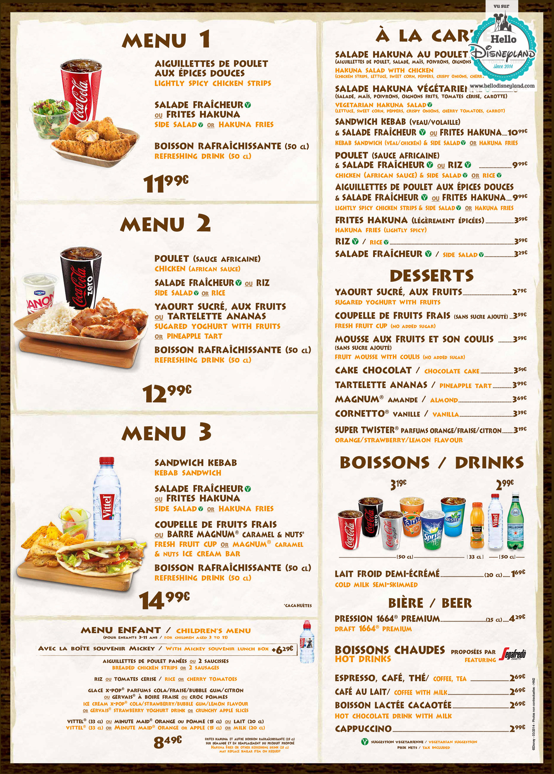 menu café ecosia