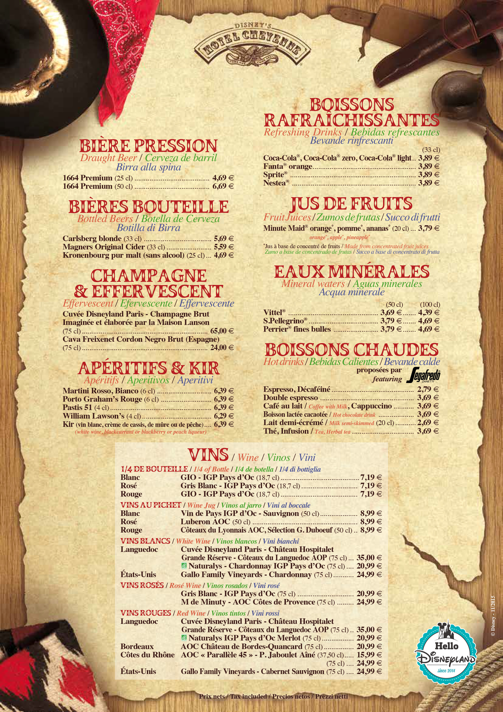 Tarif Restaurant Hotel Cheyenne Disneyland Tarif Restaurant Hotel Cheyenne Disneyland