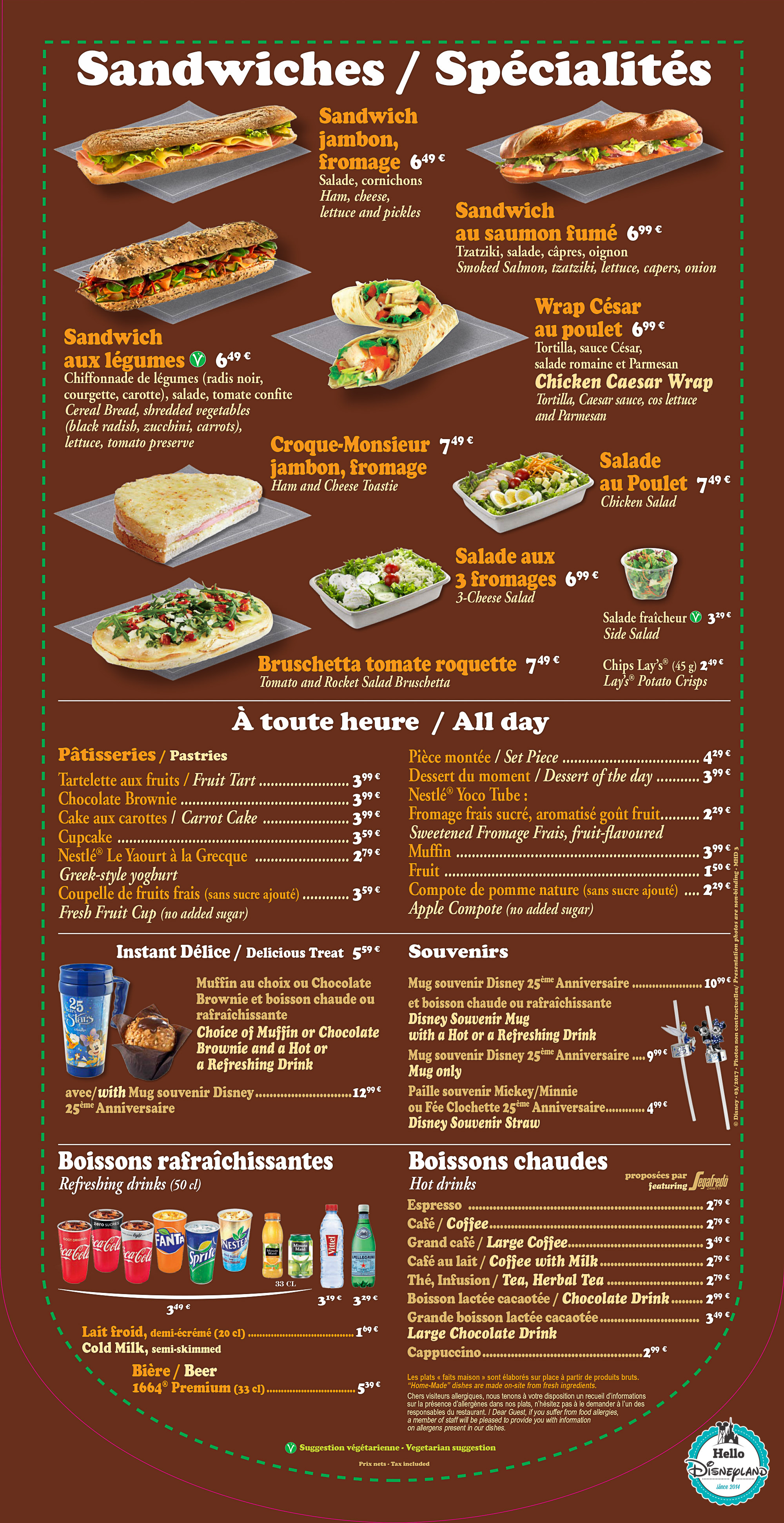 menu café ecosia