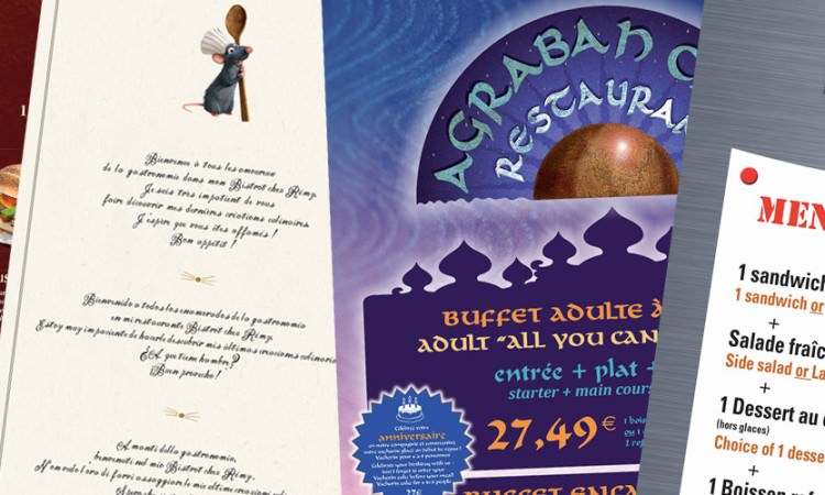 Menus restaurants disneyland paris