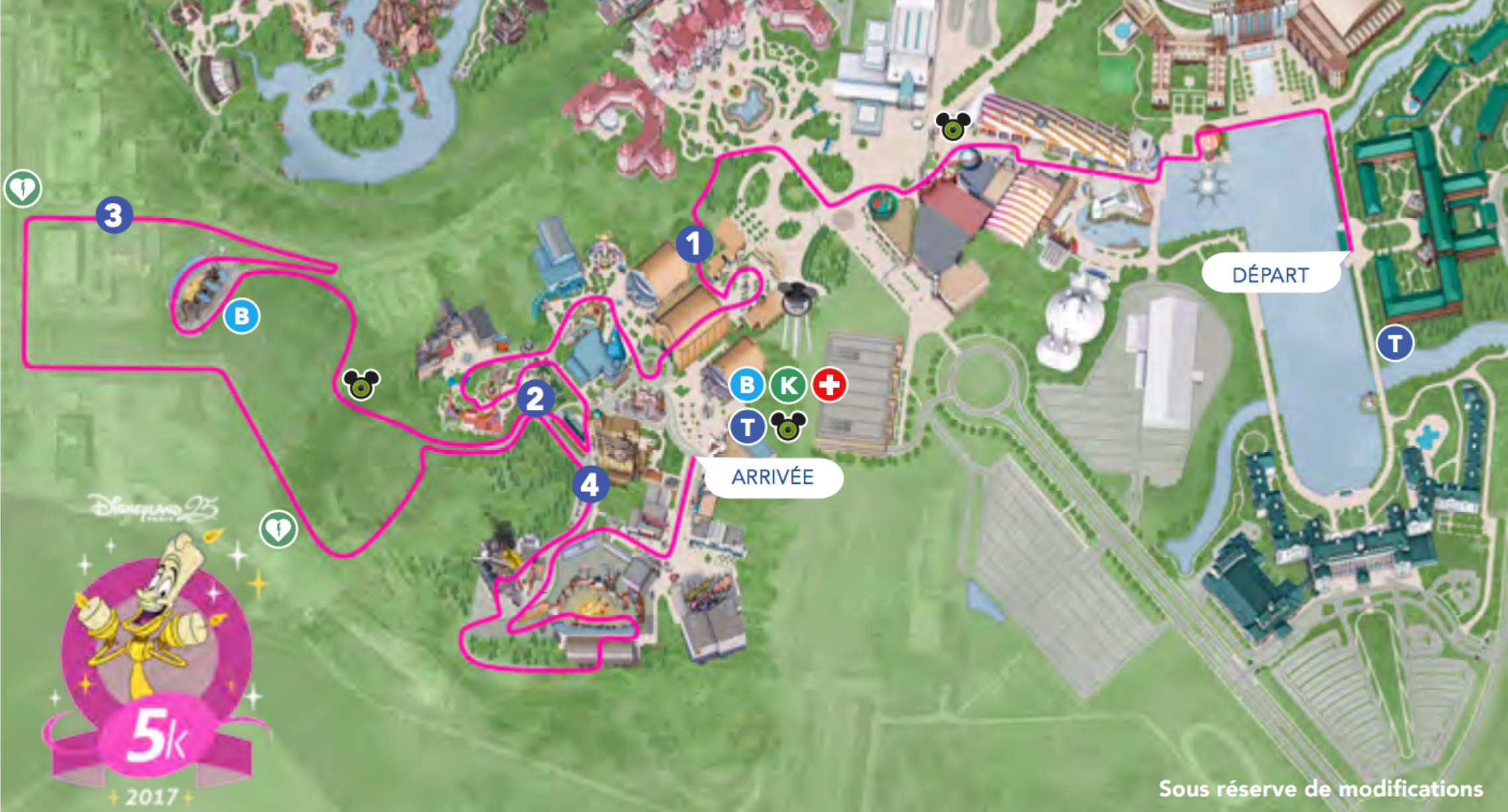 Parcours run disney 5K Walt Disney Studios