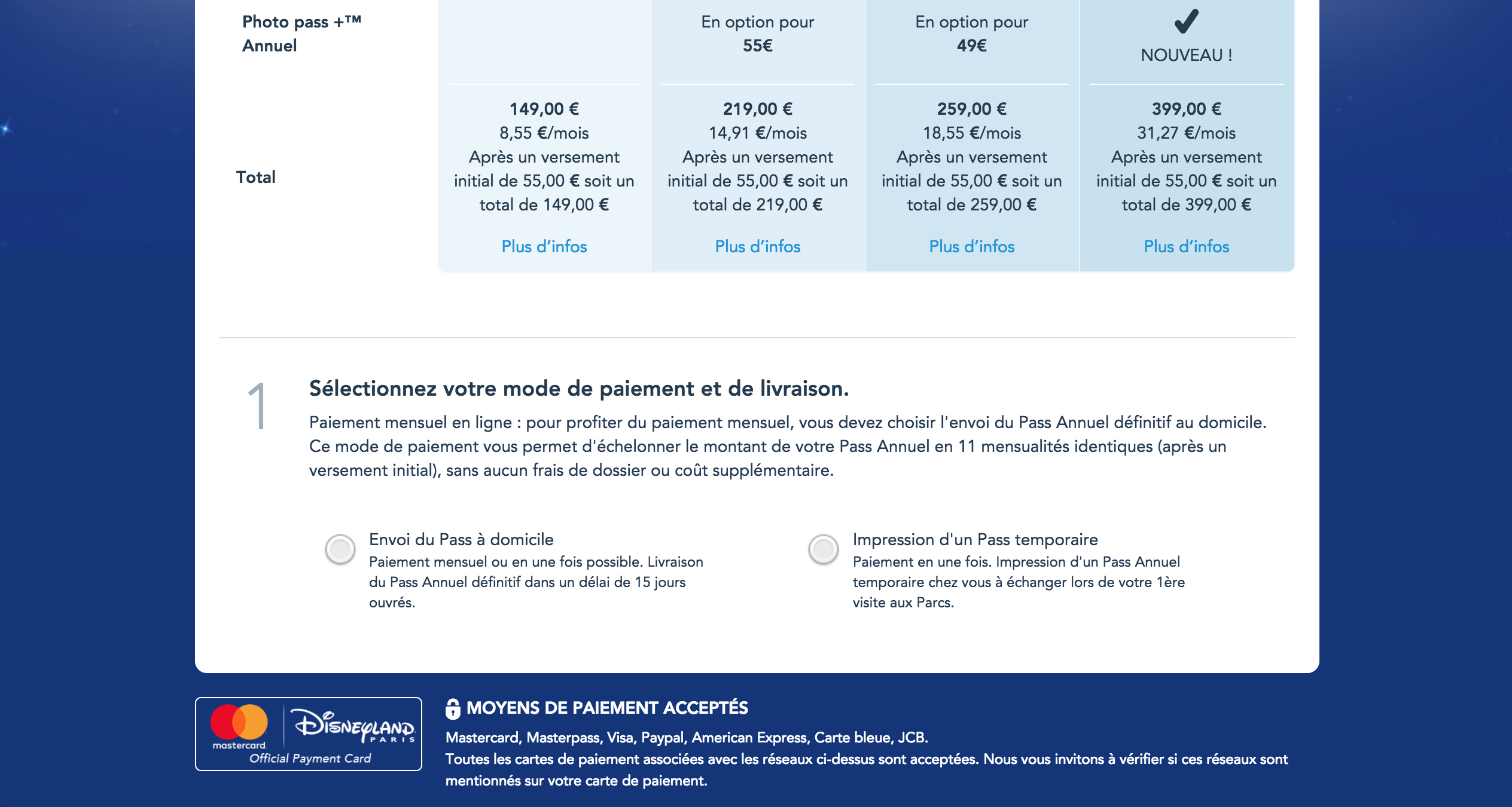 Pass Annuels Disneyland Paris prix, informations et jours de restrictions