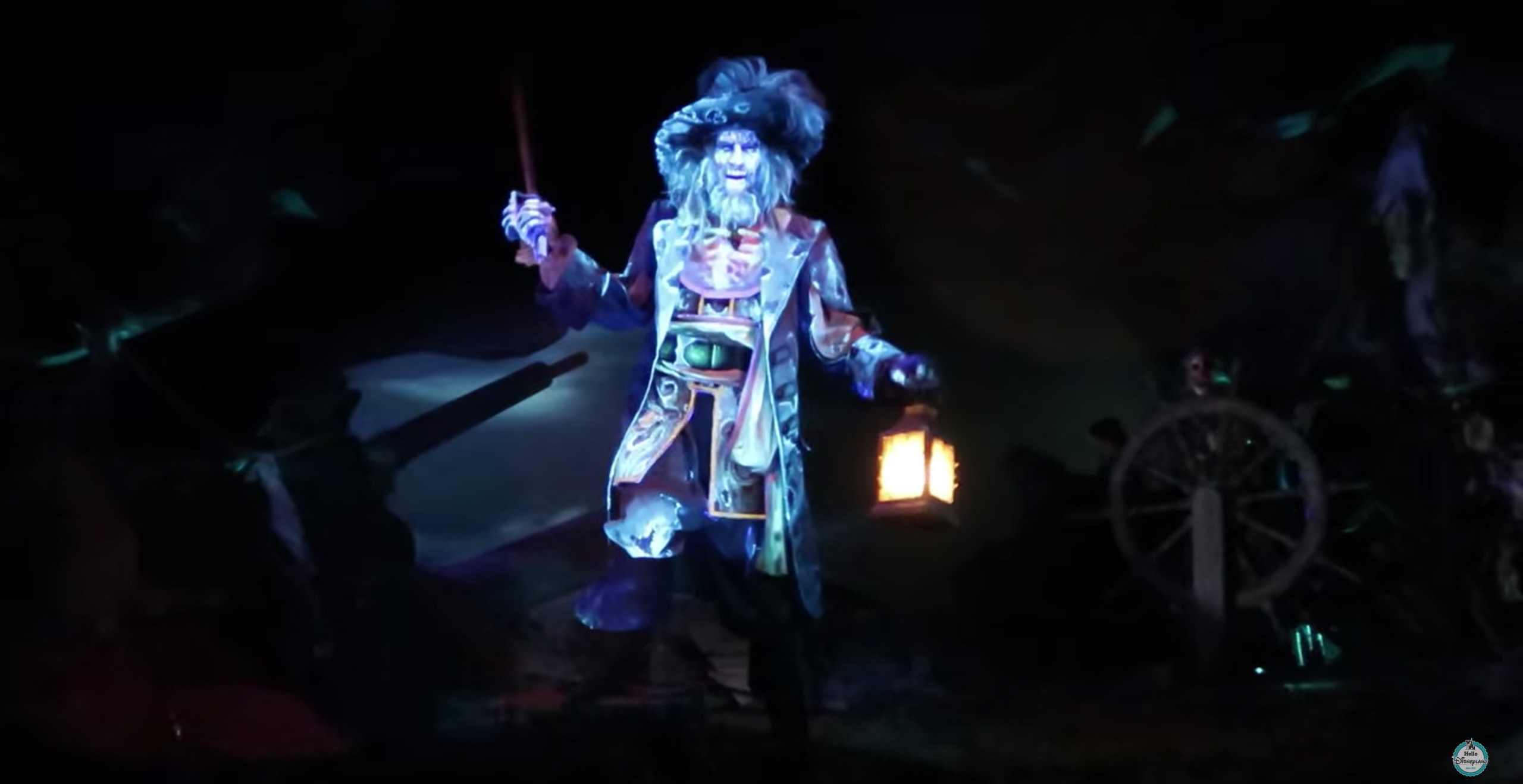 audio animatronic de Barbossa à Pirates of the Caribbean