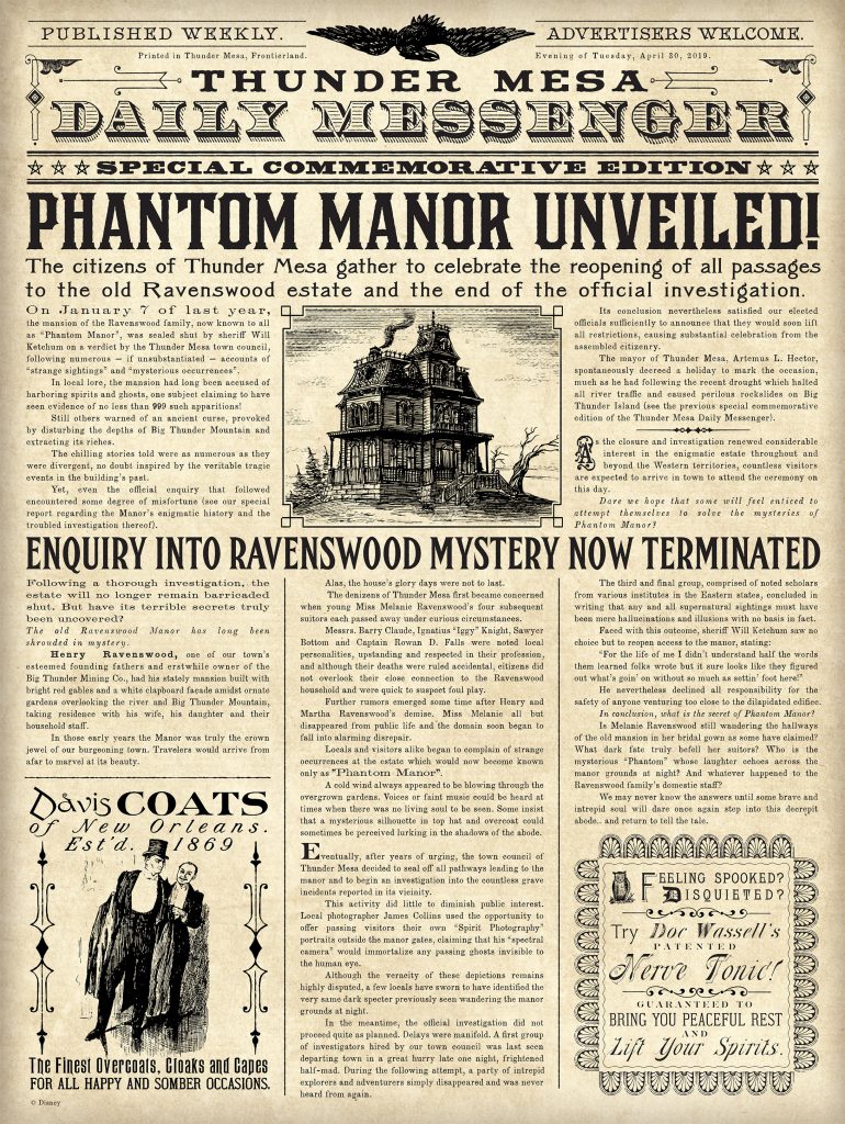 gazette-Phantom-Manor-FR Disneyland Paris réouverture collector