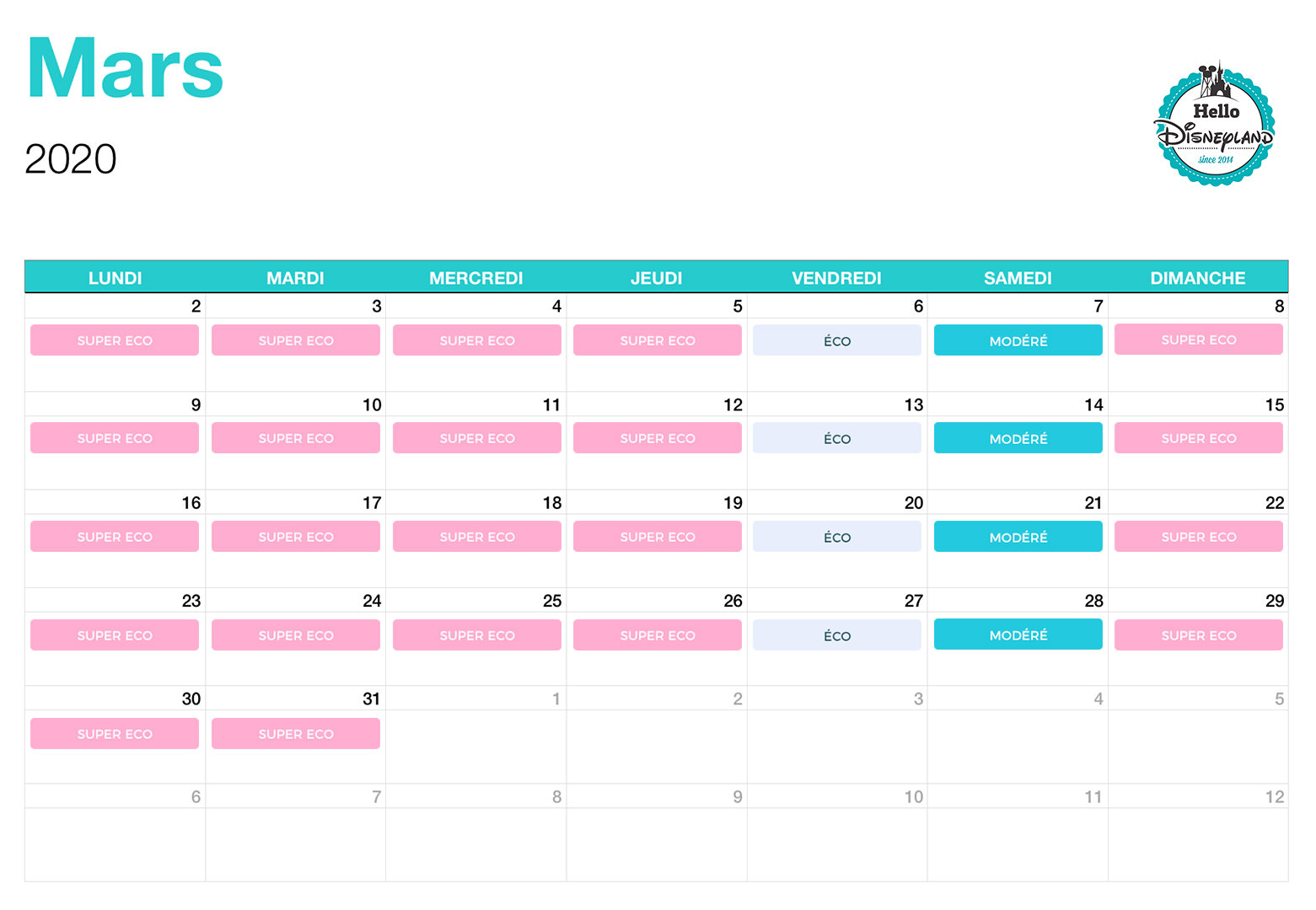 Calendrier Basse Saison Haute Saison A Disneyland Paris Hello Disneyland