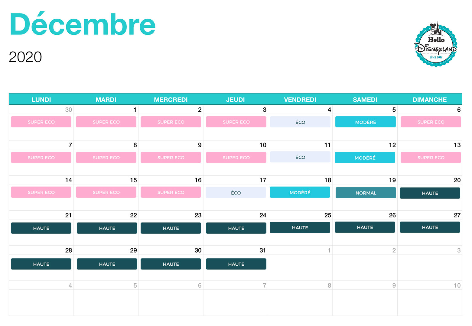 Calendrier Basse Saison Haute Saison A Disneyland Paris Hello Disneyland