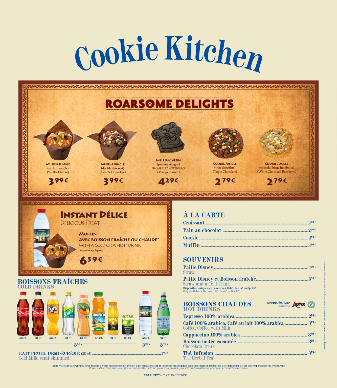 Parcs Disney et Disney Village Menus & Cartes des restaurants de