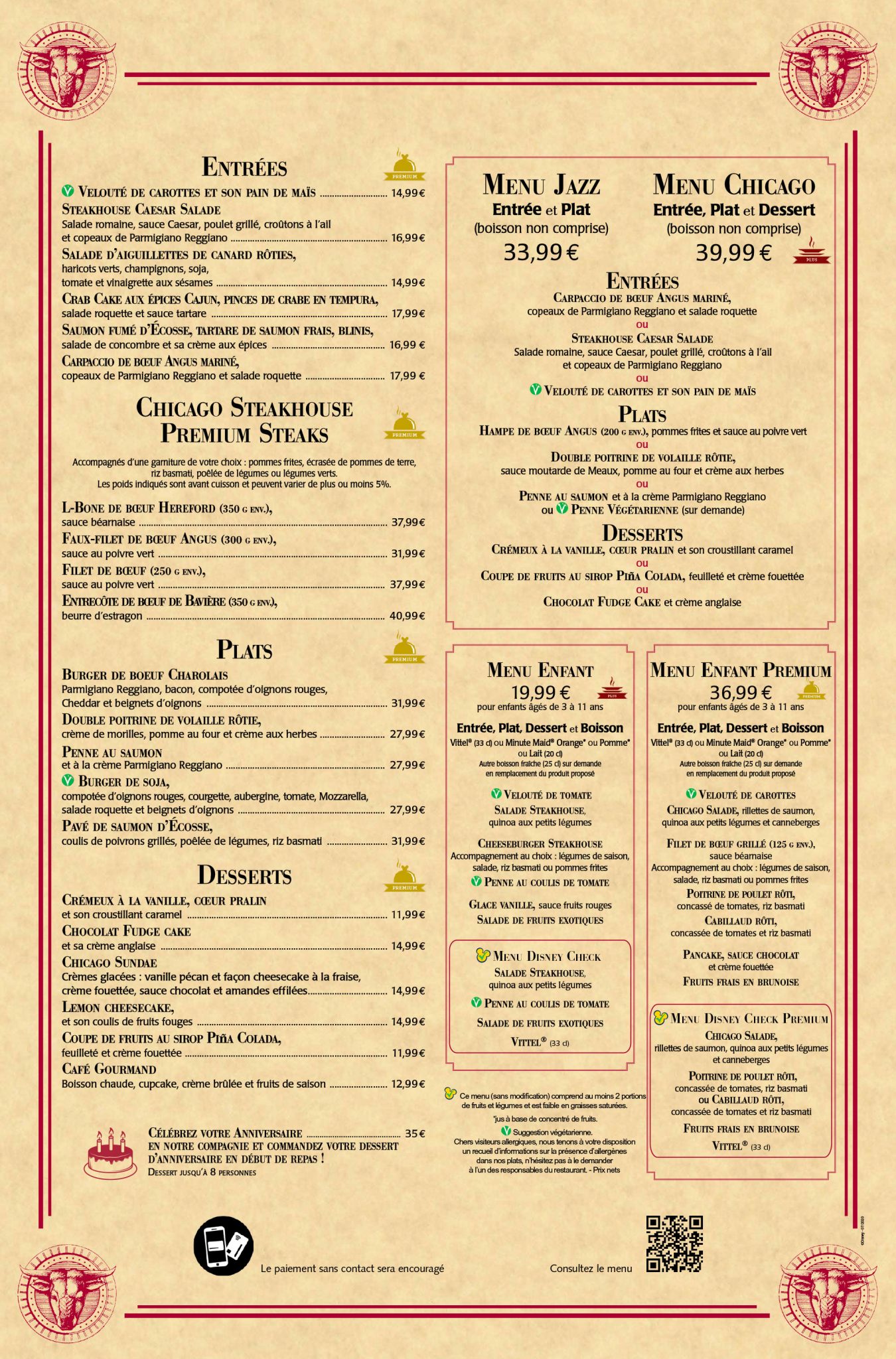 Parcs Disney et Disney Village Menus & Cartes des restaurants de Disneyland Paris Hello