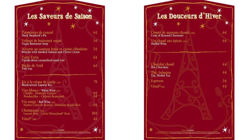 Les menus de l'Hiver Gourmand en 2021 à Disneyland Paris