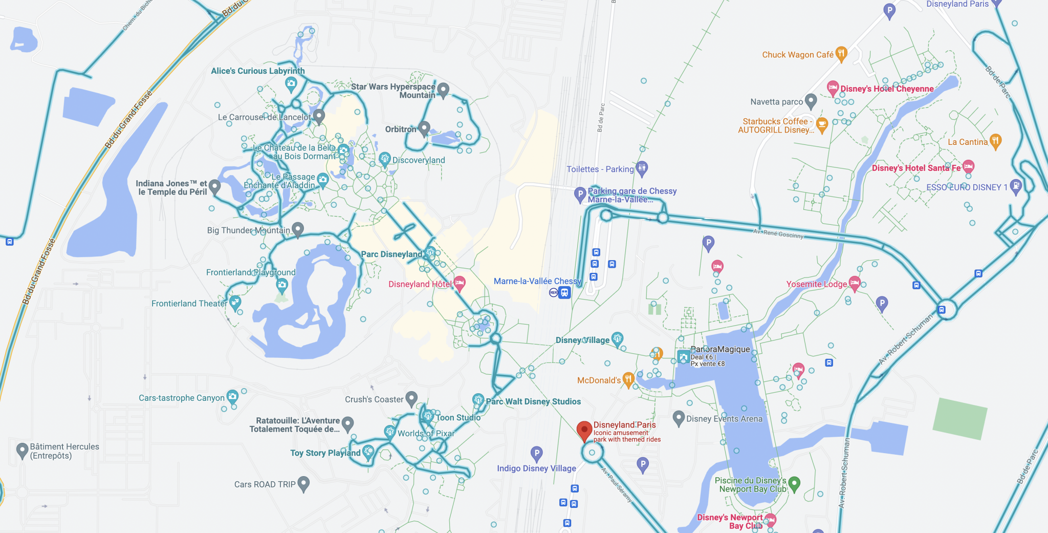 Disneyland Paris sur Google Maps