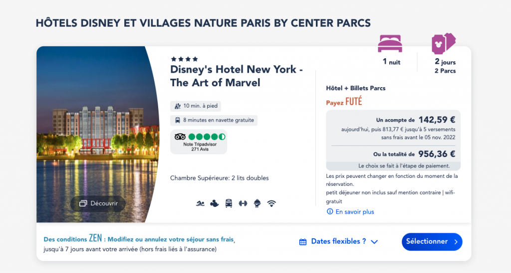 prix hotel disney new york Noël 2022 Disneyland Paris