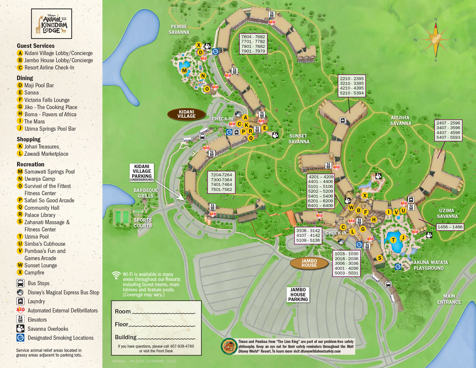 Animal Kingdom Lodge Walt Disney World plan map