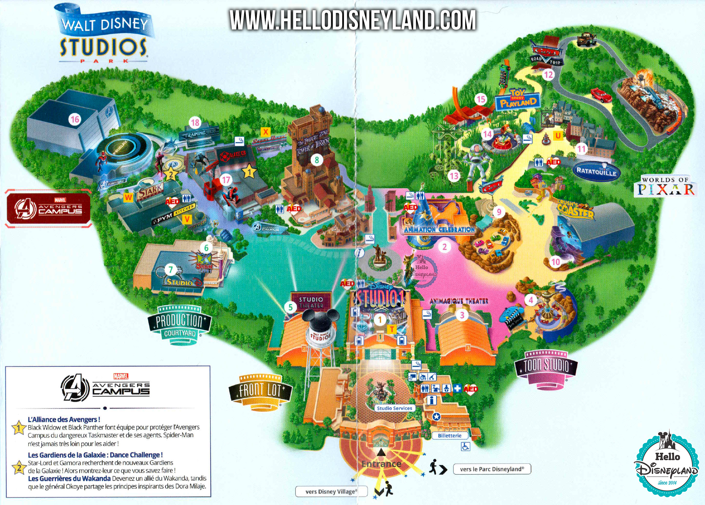 Plan Disneyland Paris : Parc Walt Disney Studios
