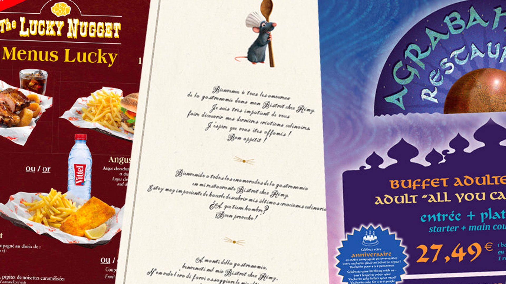 Tous les menus des restaurants de Disneyland Paris